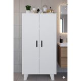 KZY Mobilya 4 Raflı 2 Kapaklı 12R Banyo Dolabı Seti