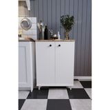 Kzy Mobilya Çok Amaçlı Dolap Beyaz Ahşap 84 cm Yükseklik 60 cm Genişlik 34 cm Derinlik - Beyaz - Ahşap