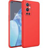 Kzy One Plus 9 Pro ile Uyumlu Kapak Kamera Korumalı Içi Kadife Lansman Silikon Kılıf - Kırmızı - OnePlus 9 Pro