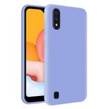 KZY Samsung Galaxy A01 İçi Kadife Soft Logosuz Lansman Silikon Kılıf - Lila