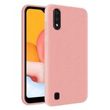 KZY Samsung Galaxy A01 İçi Kadife Soft Logosuz Lansman Silikon Kılıf - Pembe