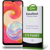Kzy Samsung Galaxy A04E ile Uyumlu Temperli Ekran Koruyucu Kırılmaz Cam Ekonomik 5'li Paket - Şeffaf