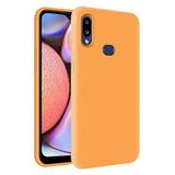KZY Samsung Galaxy A10s İçi Kadife Soft Logosuz Lansman Silikon Kılıf - Turuncu