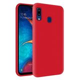 KZY Samsung Galaxy A20 İçi Kadife Soft Logosuz Lansman Silikon Kılıf - Kırmızı