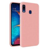 KZY Samsung Galaxy A20 İçi Kadife Soft Logosuz Lansman Silikon Kılıf - Pembe