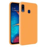 KZY Samsung Galaxy A20 İçi Kadife Soft Logosuz Lansman Silikon Kılıf - Turuncu