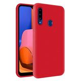 KZY Samsung Galaxy A20s İçi Kadife Soft Logosuz Lansman Silikon Kılıf - Kırmızı