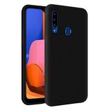 KZY Samsung Galaxy A20s İçi Kadife Soft Logosuz Lansman Silikon Kılıf - Siyah