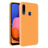 KZY Samsung Galaxy A20s İçi Kadife Soft Logosuz Lansman Silikon Kılıf - Turuncu