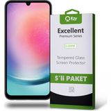 Kzy Samsung Galaxy A24 Temperli Ekran Koruyucu Kırılmaz Cam Ekonomik 5'li Paket - Siyah