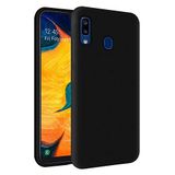 KZY Samsung Galaxy A30 İçi Kadife Soft Logosuz Lansman Silikon Kılıf - Siyah