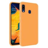 KZY Samsung Galaxy A30 İçi Kadife Soft Logosuz Lansman Silikon Kılıf - Turuncu