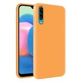 KZY Samsung Galaxy A30s İçi Kadife Soft Logosuz Lansman Silikon Kılıf - Turuncu