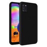 KZY Samsung Galaxy A31 İçi Kadife Soft Logosuz Lansman Silikon Kılıf - Siyah