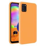 KZY Samsung Galaxy A31 İçi Kadife Soft Logosuz Lansman Silikon Kılıf - Turuncu