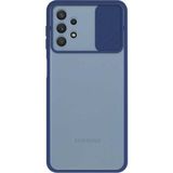 Kzy Samsung Galaxy A32 4g Kapak Lensi Açılır Kapanır Kamera Korumalı Silikon Kılıf - Lacivert