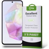 Kzy Samsung Galaxy A35 ile Uyumlu Temperli Ekran Koruyucu Kırılmaz Cam Ekonomik 5'li Paket - Şeffaf