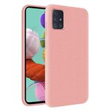 KZY Samsung Galaxy A51 İçi Kadife Soft Logosuz Lansman Silikon Kılıf - Pembe