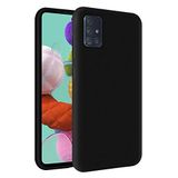 KZY Samsung Galaxy A51 İçi Kadife Soft Logosuz Lansman Silikon Kılıf - Siyah