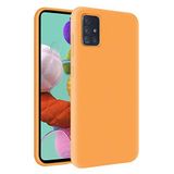 KZY Samsung Galaxy A51 İçi Kadife Soft Logosuz Lansman Silikon Kılıf - Turuncu