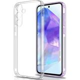 Kzy Samsung Galaxy A55 ile Uyumlu Kapak Tıpalı Şeffaf Silikon Kılıf