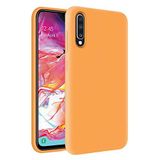 KZY Samsung Galaxy A70 İçi Kadife Soft Logosuz Lansman Silikon Kılıf - Turuncu