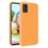 KZY Samsung Galaxy A71 İçi Kadife Soft Logosuz Lansman Silikon Kılıf - Turuncu