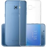 Kzy Samsung Galaxy C9 Pro ile Uyumlu Kapak 1mm Süper Silikon Şeffaf Kılıf