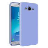 KZY Samsung Galaxy J7 İçi Kadife Soft Logosuz Lansman Silikon Kılıf - Lila