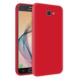 KZY Samsung Galaxy J7 Prime İçi Kadife Soft Logosuz Lansman Silikon Kılıf - Kırmızı