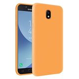 KZY Samsung Galaxy J7 Pro İçi Kadife Soft Logosuz Lansman Silikon Kılıf - Turuncu