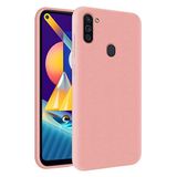 KZY Samsung Galaxy M11 İçi Kadife Soft Logosuz Lansman Silikon Kılıf - Pembe