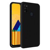 KZY Samsung Galaxy M30s İçi Kadife Soft Logosuz Lansman Silikon Kılıf - Siyah