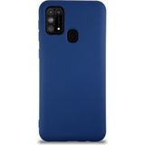 Kzy Samsung Galaxy M31 Kapak Içi Kadife Lansman Silikon Kılıf - Lacivert