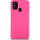 Kzy Samsung Galaxy M31 Kapak Içi Kadife Lansman Silikon Kılıf - Neon Pembe