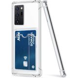 Kzy Samsung Galaxy Note 20 Ultra Kamera Korumalı Kartlıklı Darbe Emici Özellikli Şeffaf Silikon Kılıf