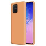 KZY Samsung Galaxy S10 Lite İçi Kadife Soft Logosuz Lansman Silikon Kılıf - Turuncu
