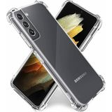 Kzy Samsung Galaxy S21 Plus Kapak Kamera Korumalı Antişok Airbag Köşe Korumalı Silikon Şeffaf Kılıf