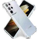 Kzy Samsung Galaxy S21 Ultra Kapak Kamera Korumalı Antişok Airbag Köşe Korumalı Silikon Şeffaf Kılıf