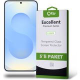Kzy Samsung Galaxy S25 ile Uyumlu Temperli Ekran Koruyucu Kırılmaz Cam Ekonomik 5'li Paket - Şeffaf