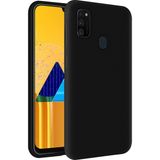 KZY Samsung M21 Kapak Içi Kadife Soft Logosuz Lansman Silikon Kılıf - Siyah
