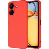 Kzy Xiaomi Poco C65 Kapak Kamera Korumalı Içi Kadife Lansman Silikon Kılıf - Kırmızı