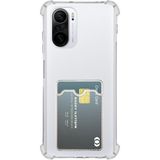 Kzy Xiaomi Poco F3 Kapak ile Uyumlu Kamera Korumalı Kartlıklı Darbe Emici Özellikli Şeffaf Silikon Kılıf