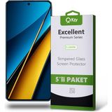 Kzy Xiaomi Poco X6 ile Uyumlu Temperli Ekran Koruyucu Kırılmaz Cam Ekonomik 5'li Paket - Şeffaf
