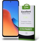 Kzy Xiaomi Redmi 12 ile Uyumlu Temperli Ekran Koruyucu Kırılmaz Cam Ekonomik 5'li Paket - Şeffaf