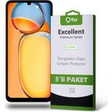 Kzy Xiaomi Redmi 13C ile Uyumlu Temperli Ekran Koruyucu Kırılmaz Cam Ekonomik 5'li Paket - Şeffaf