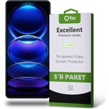 Kzy Xiaomi Redmi Note 12 Pro ile Uyumlu Temperli Ekran Koruyucu Kırılmaz Cam Ekonomik 5'li Paket - Şeffaf Siyah