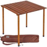 L 60CM x 60CM x 50CM Ahşap Katlanır Rulo Kamp ve Piknik Masası Kahverengi - Çok Renkli - Standart