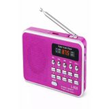 L-938 Dijital Ekranlı Şarjlı Taşınabilir Radyo Usb Tf Destekli Cep Radyosu L-938 - Pembe