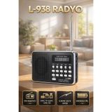 L-938 Dijital Ekranlı Şarjlı Taşınabilir Radyo Usb Tf Sd 3,5mm Jack Destekli Cep Radyosu